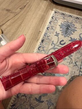 Michele Red Alligator Leather Watch Strap